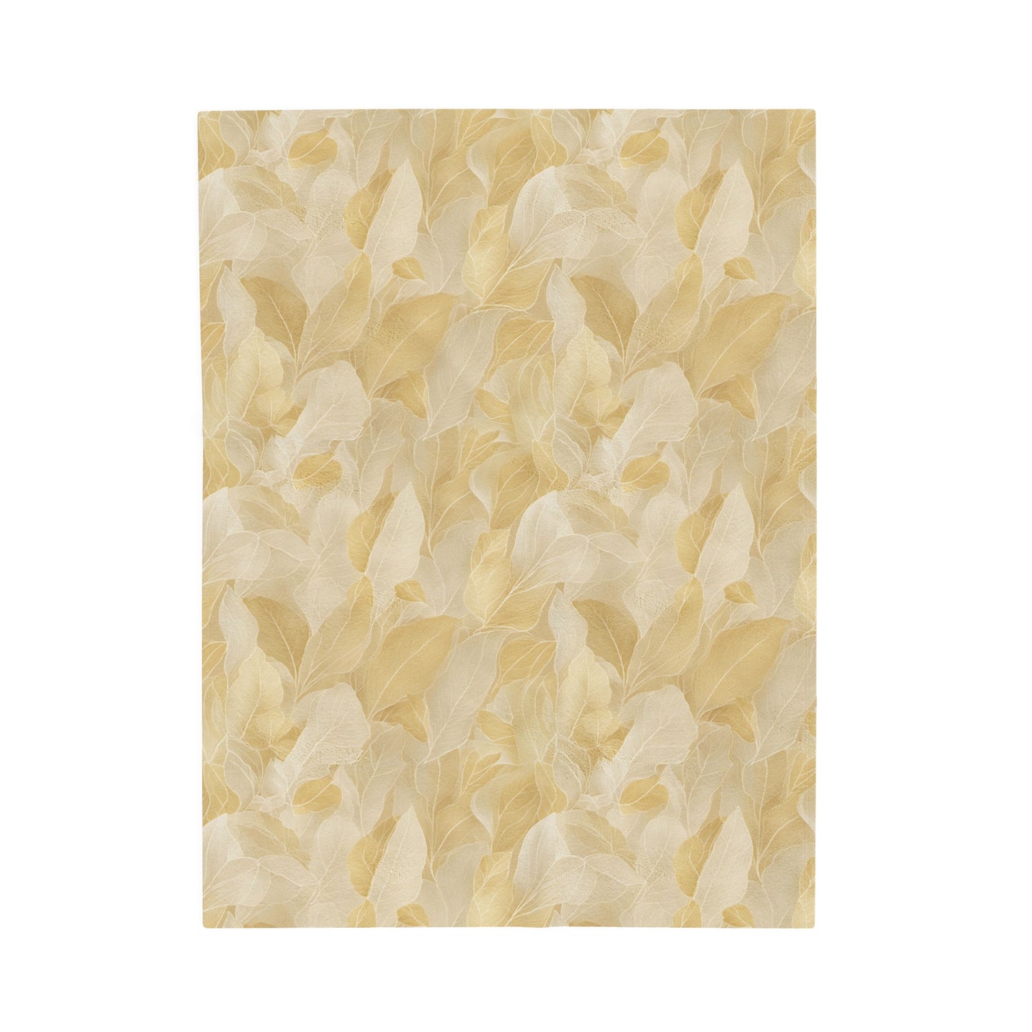 Gold Leaves Velveteen Plush Blanket