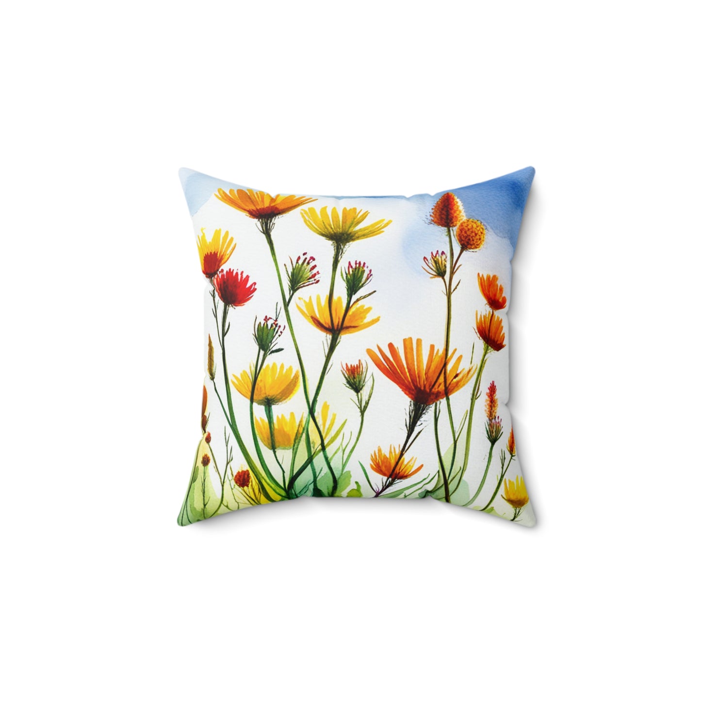 Field Flowers 1: Spun Polyester Square Pillow