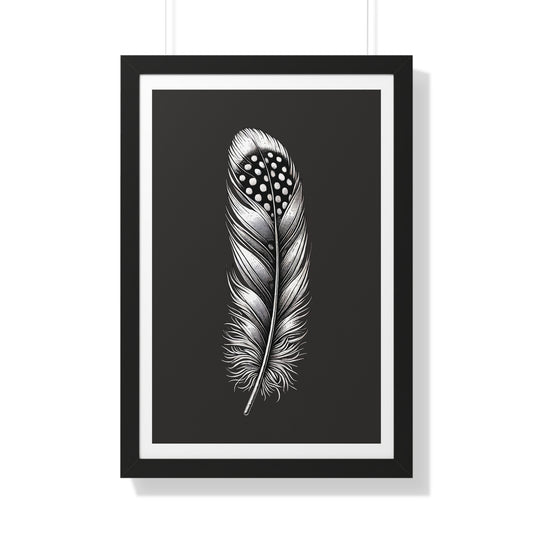 Black and White Feather No.3, Framed Vertical Poster