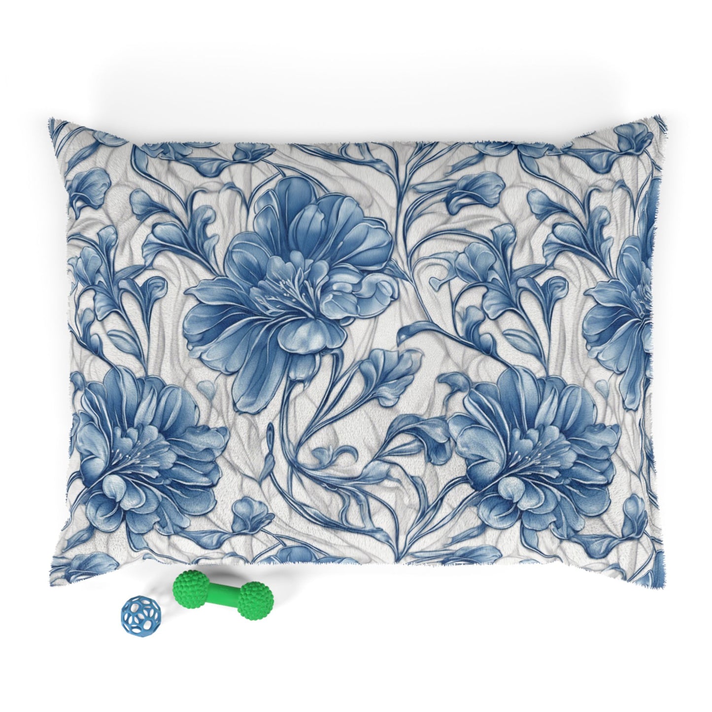 Blue & White Flowers Pet Bed