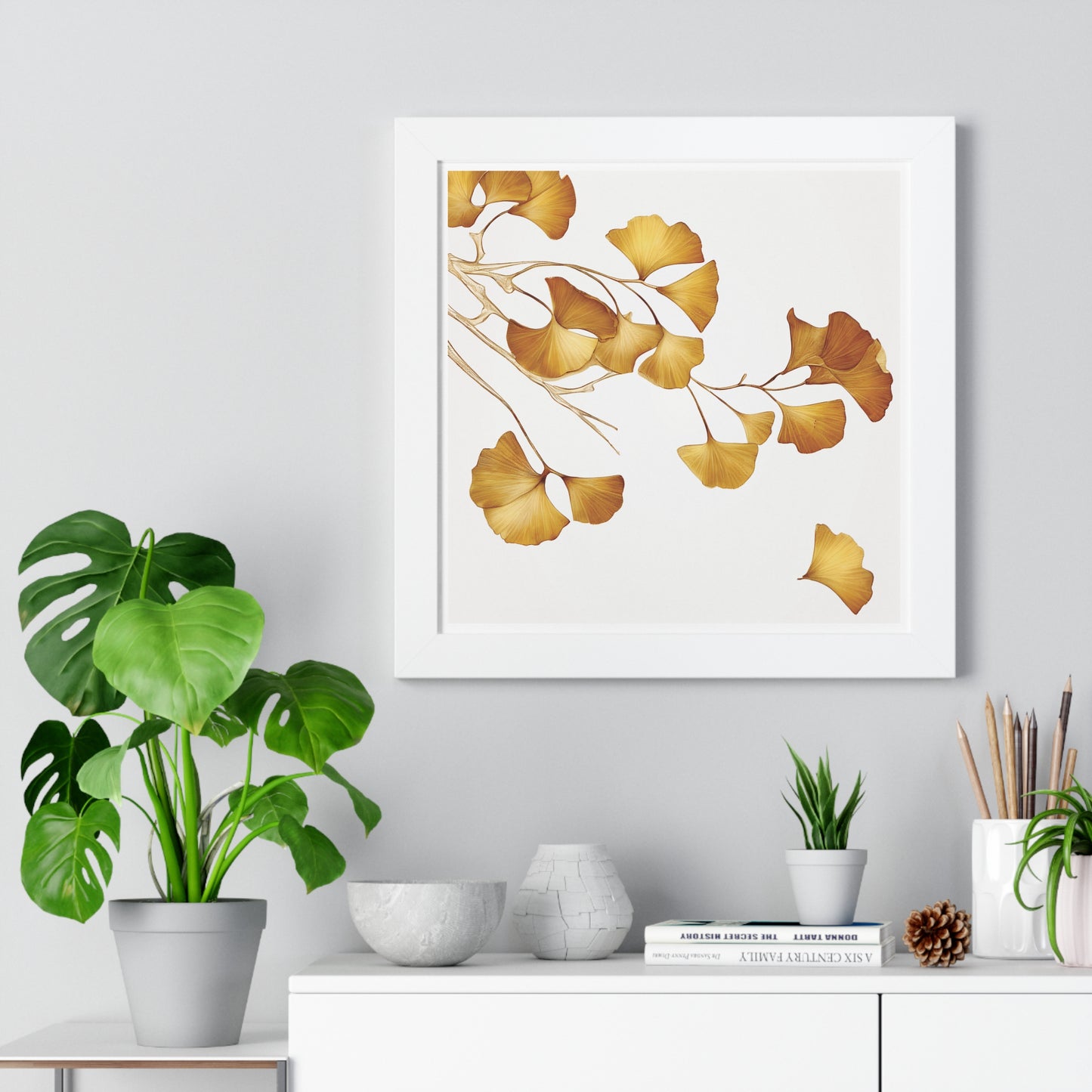 Golden Gingko Biloba, Framed Vertical Poster