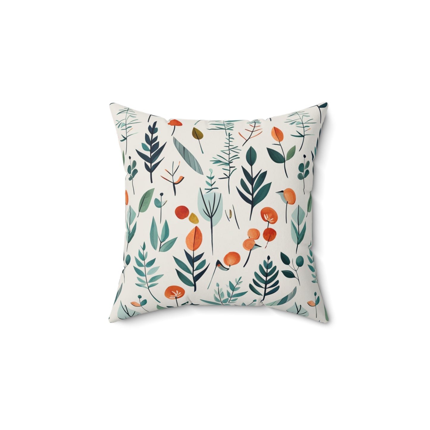 Bright Flora Polyester Square Pillow