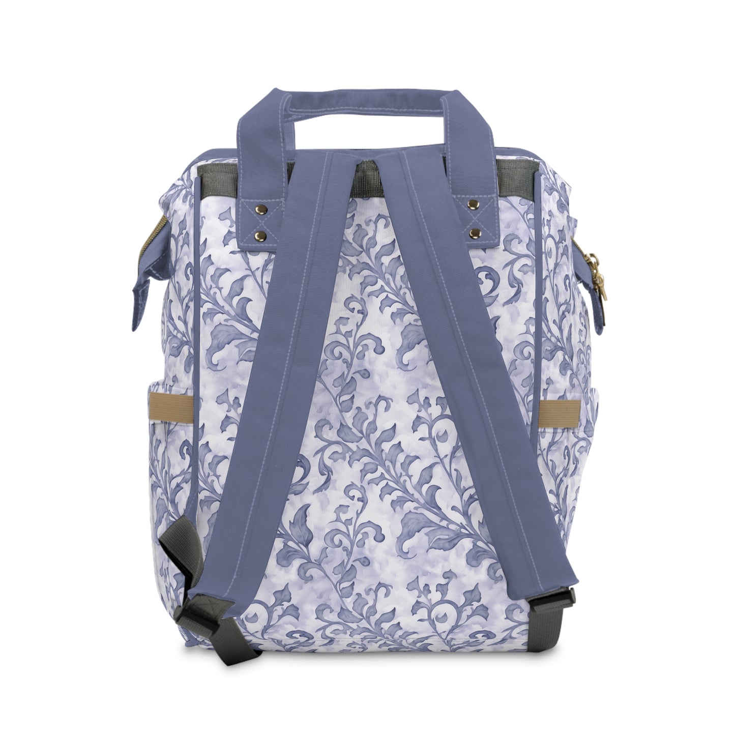 Climbing Blue-Grey Leaves, Multifunctional Diaper Backpack