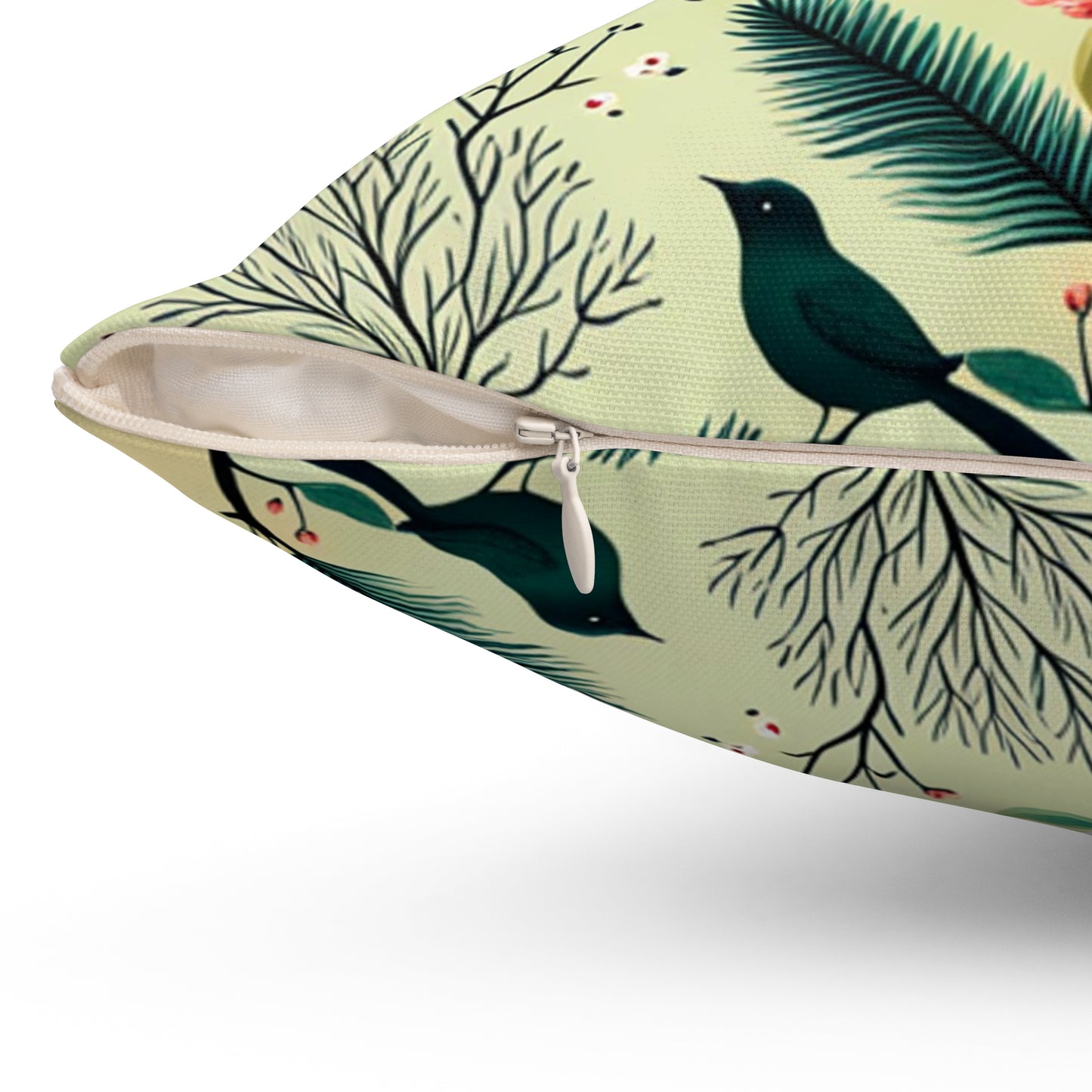 Blackbirds Polyester Square Pillow