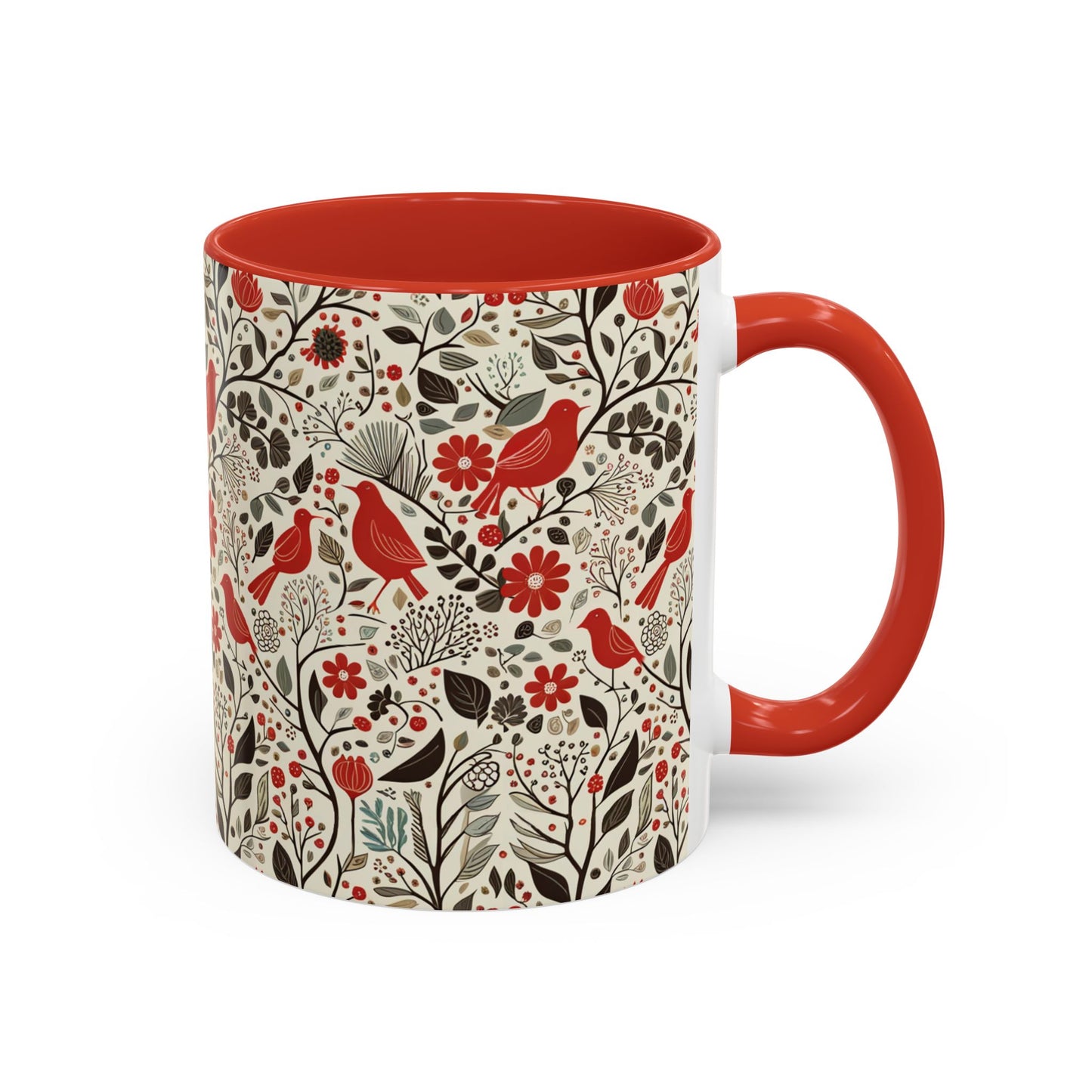 Little Red Birds Accent Coffee Mug, 11oz