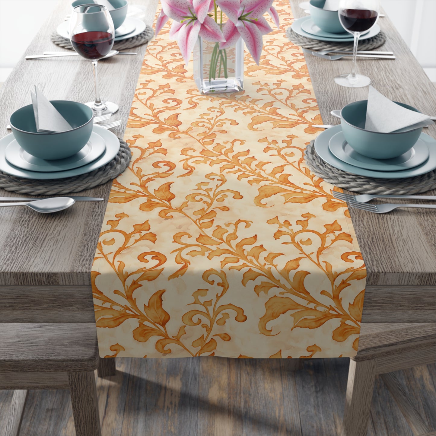 Climbing Yellow Leaves, Table Runner (Cotton, Poly)