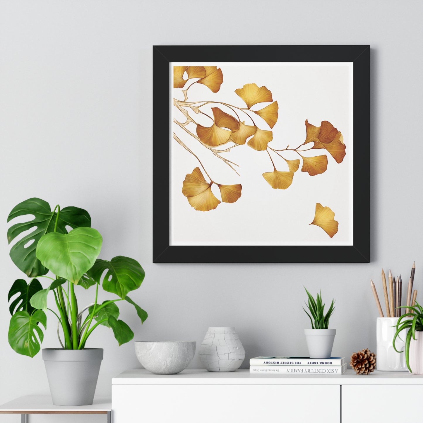 Golden Gingko Biloba, Framed Vertical Poster