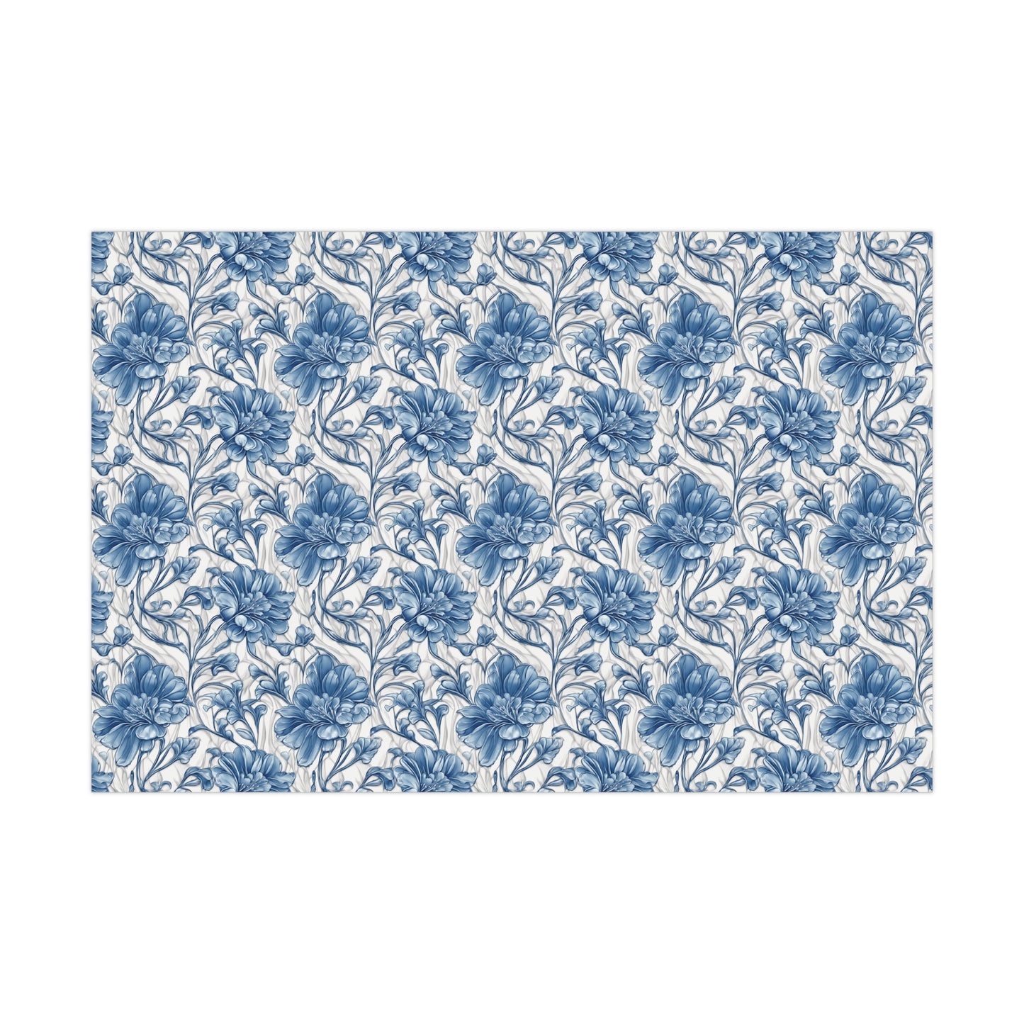 Blue & White Flowers Gift Wrap Papers