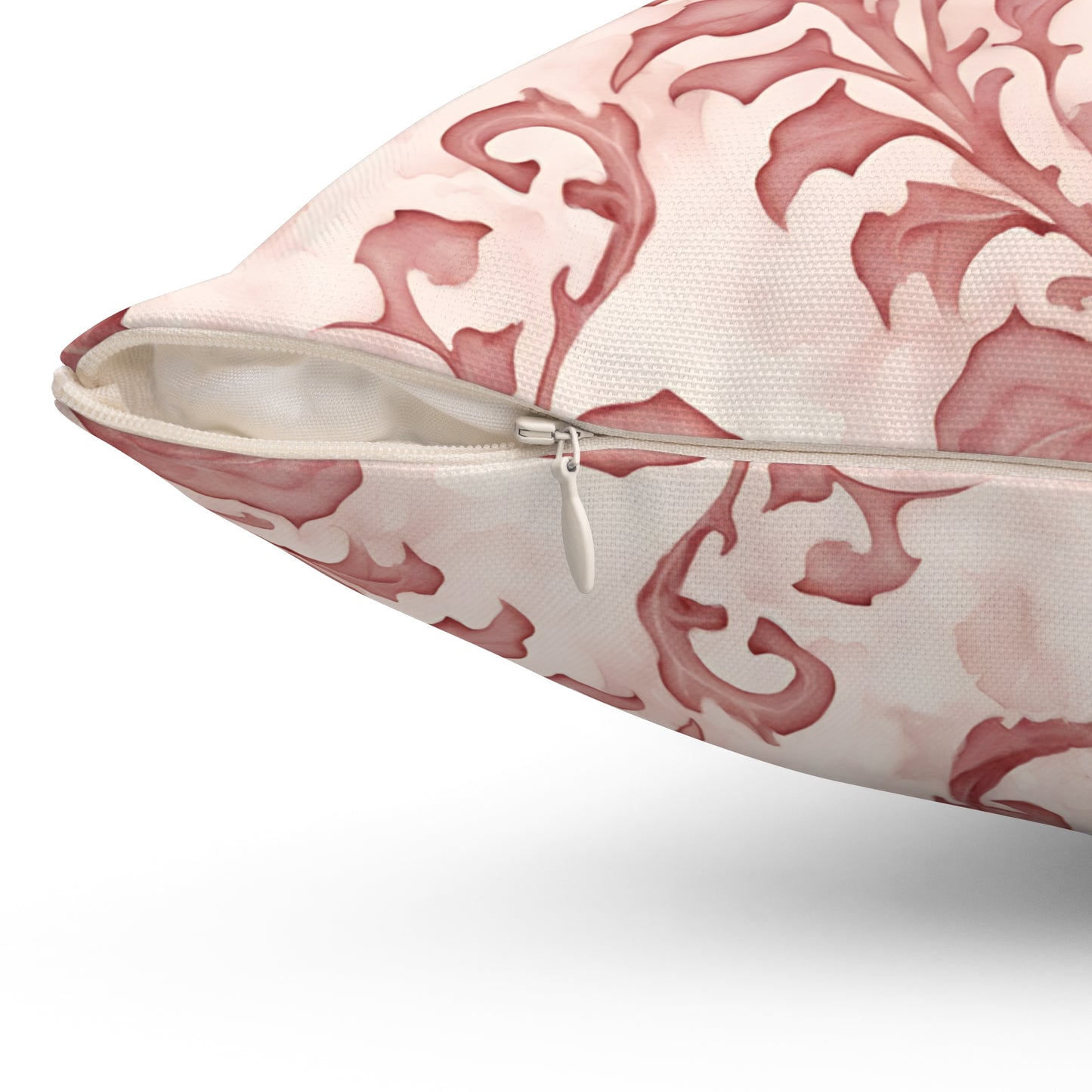 Climbing Pink Leaves, Polyester Square Pillow