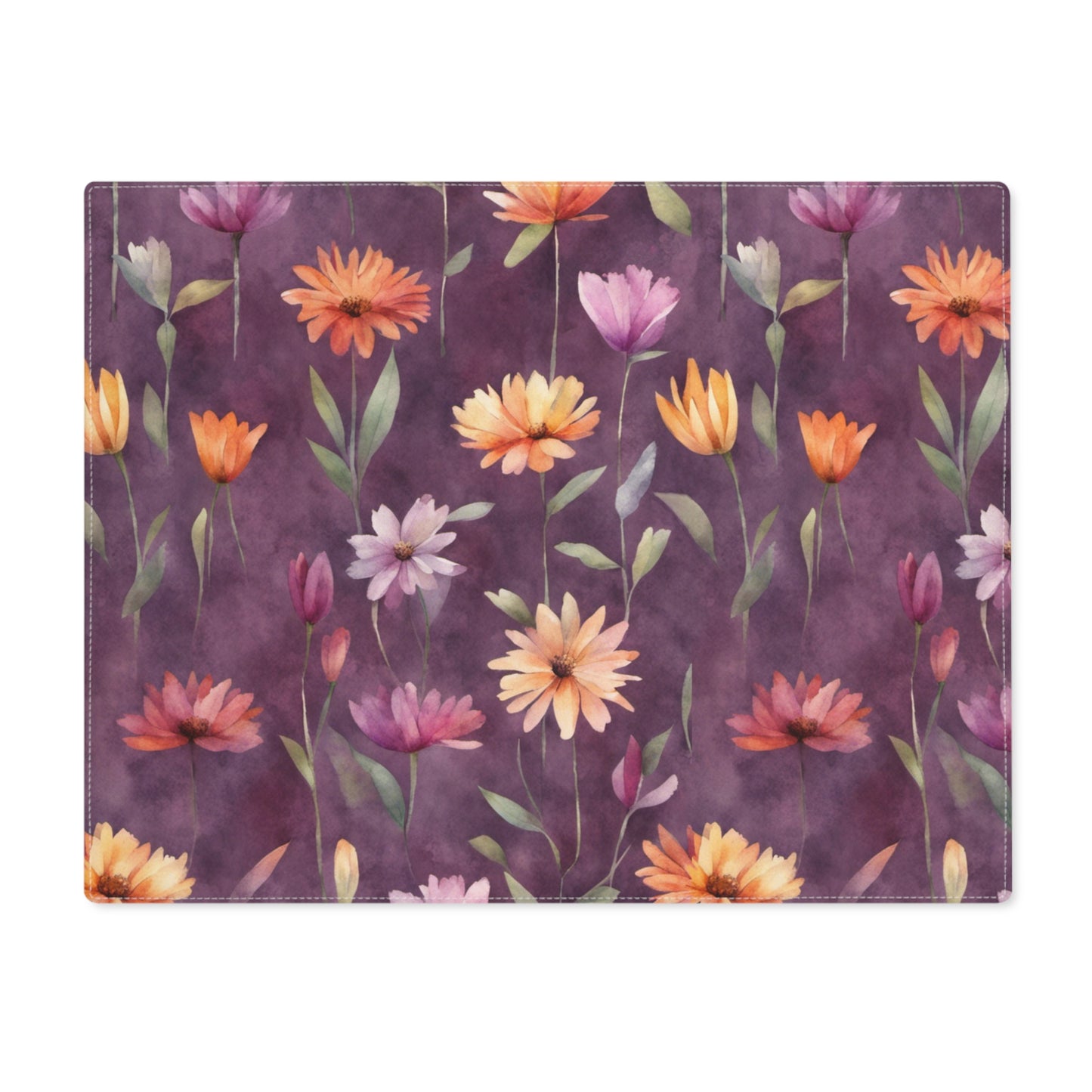 Wild Flowers on Plum Placemat, 1pc