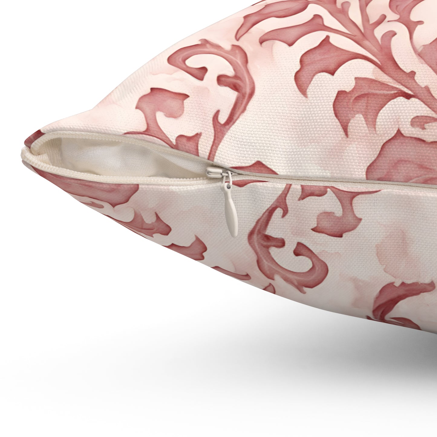 Climbing Pink Leaves, Polyester Square Pillow