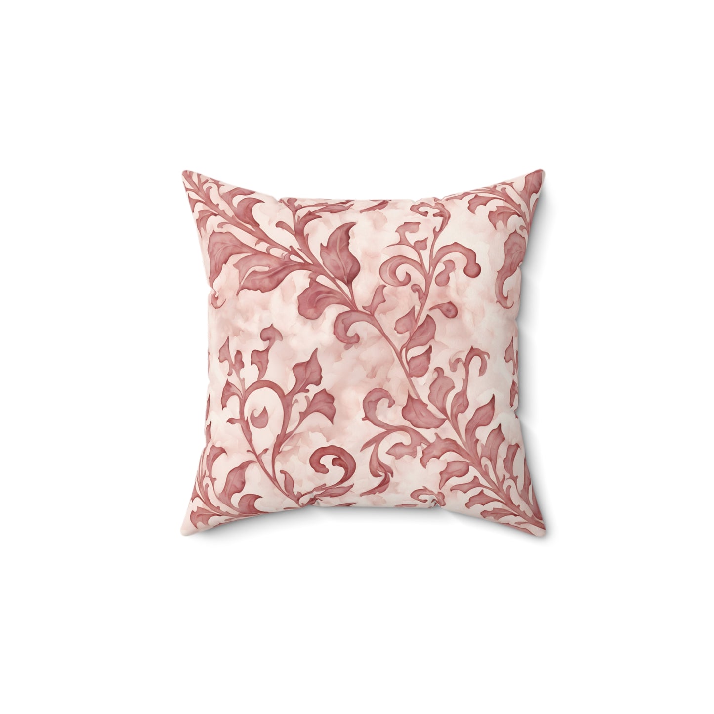 Climbing Pink Leaves, Polyester Square Pillow